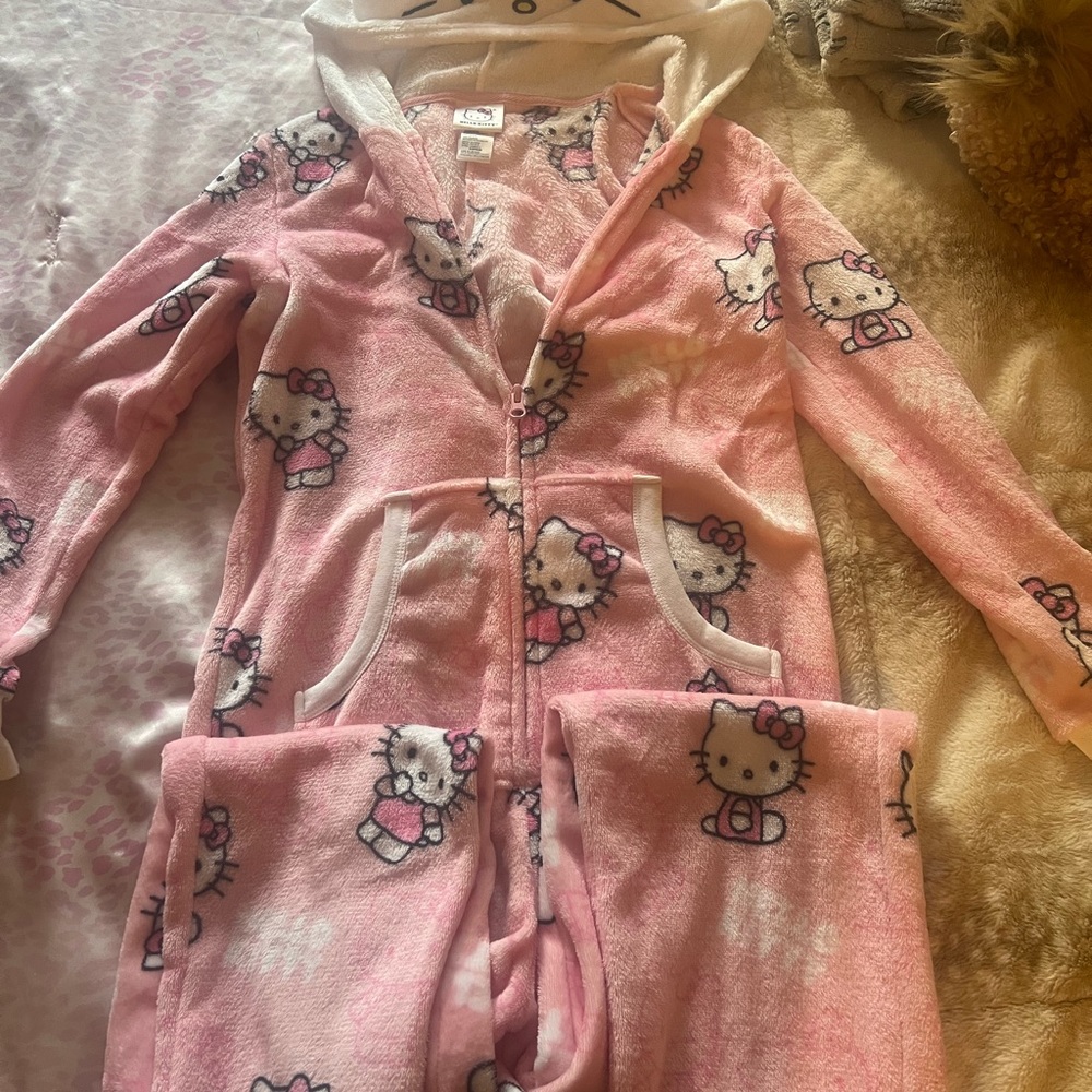 Hello Kitty women’s Pink Fleece Pajama onesie